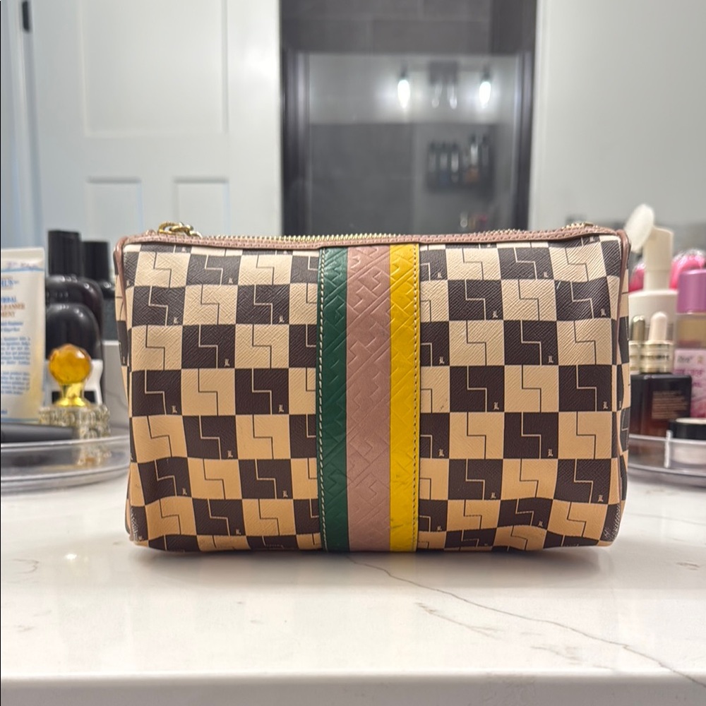 Brown and Green Patterned Women's Bag